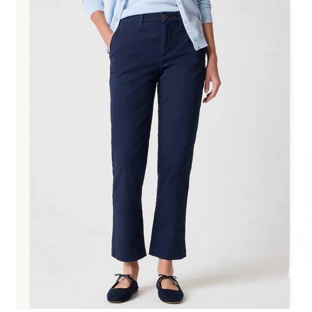 J. Crew Navy Blue High-Rise Girlfriend Chino Pants Size 4